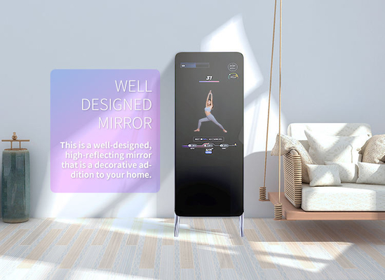 Touch Screen Camera Intelligent Display Interactive Fitness Mirror 43 Inch Floor Stand
